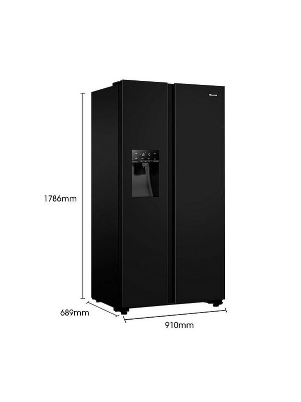 Hisense RS694N4TBE 90cm Wide Side by Side, Non-Plumbed Water and Ice, American Fridge Freezer - Black - Image 6
